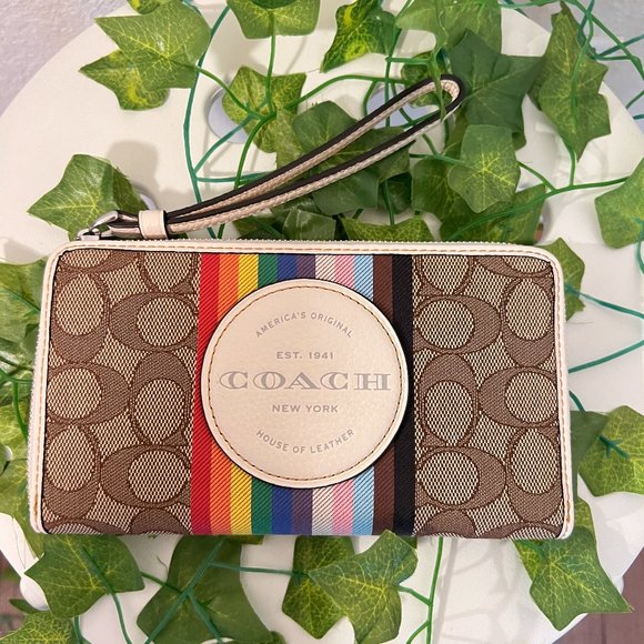 Coach Handbags - coach Dempsey Large Phone Wallet In Signature Jacquard With Rainbow CJ660